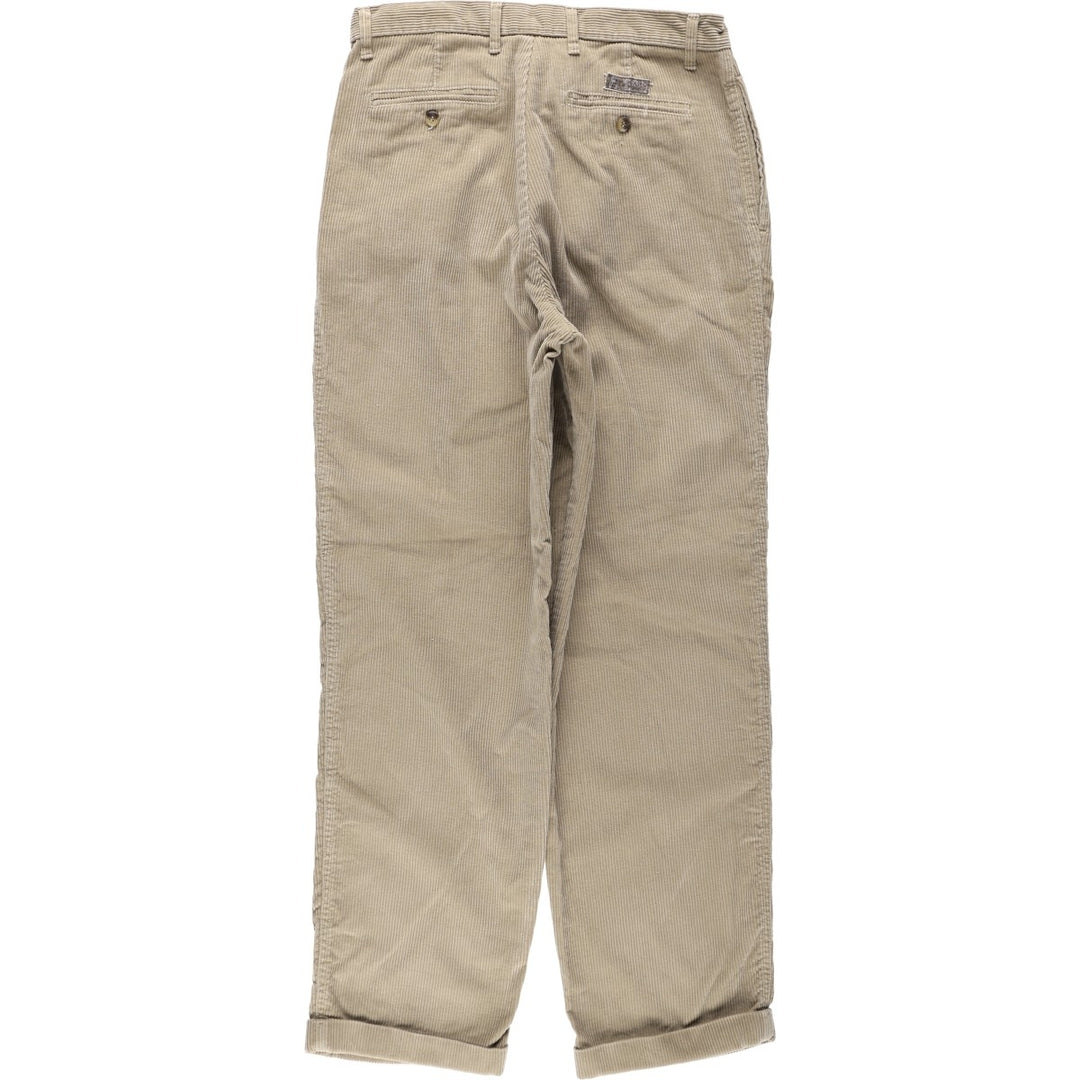 Ralph Lauren Chaps Two-pleat Corduroy Pants Men's Size W33 cotton Beige type Vintage Second Hand