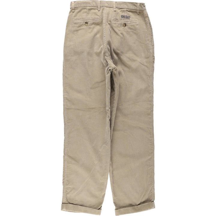 Ralph Lauren Chaps Two-pleat Corduroy Pants Men's Size W33 cotton Beige type Vintage Second Hand
