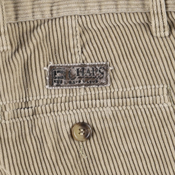 Ralph Lauren Chaps Two-pleat Corduroy Pants Men's Size W33 cotton Beige type Vintage Second Hand