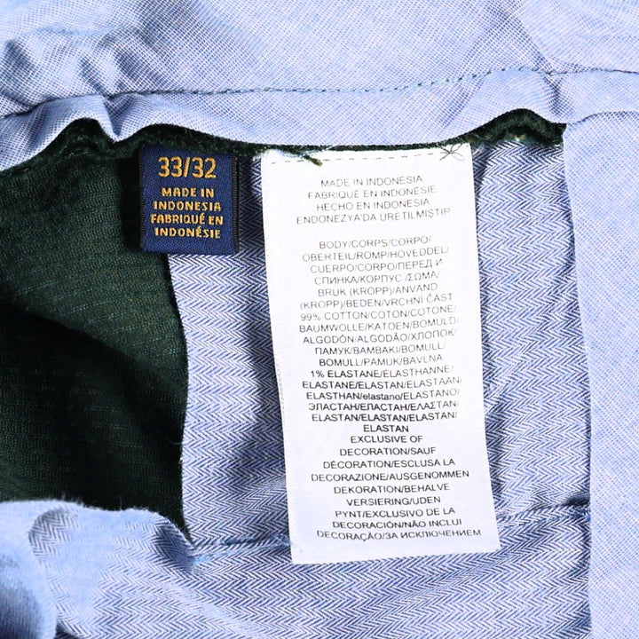 Ralph Lauren POLO RALPH LAUREN STRETCH CLASSIC FIT Corduroy Pants Men's Size 34 cotton Green type dark green Vintage Second Hand