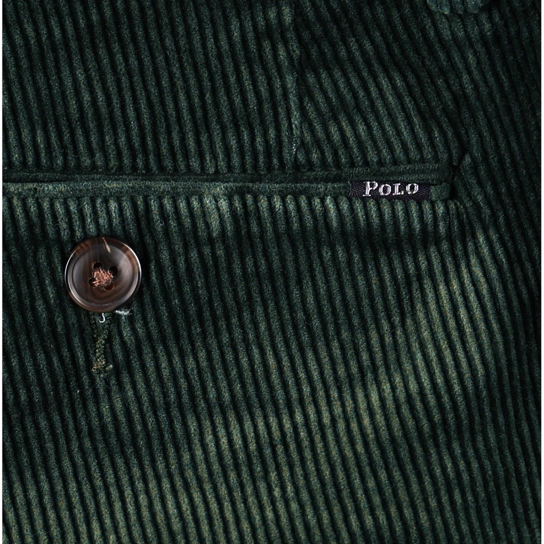 Ralph Lauren POLO RALPH LAUREN STRETCH CLASSIC FIT Corduroy Pants Men's Size 34 cotton Green type dark green Vintage Second Hand