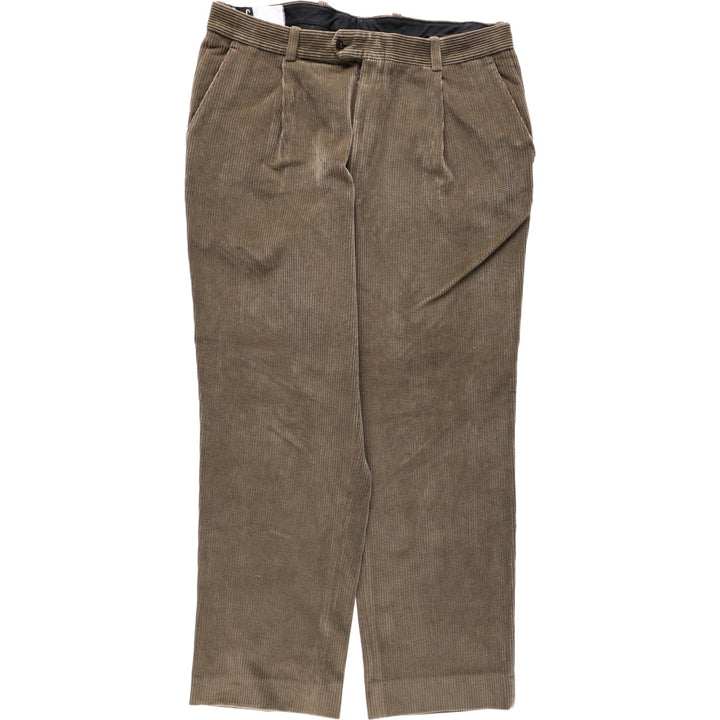 GALA Two-Pleat Corduroy Pants, Men's Size W37 (approx.) cotton brown type Vintage Second Hand