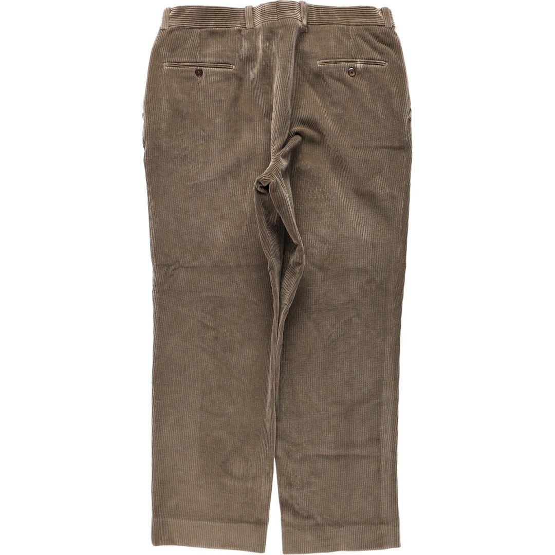 GALA Two-Pleat Corduroy Pants, Men's Size W37 (approx.) cotton brown type Vintage Second Hand