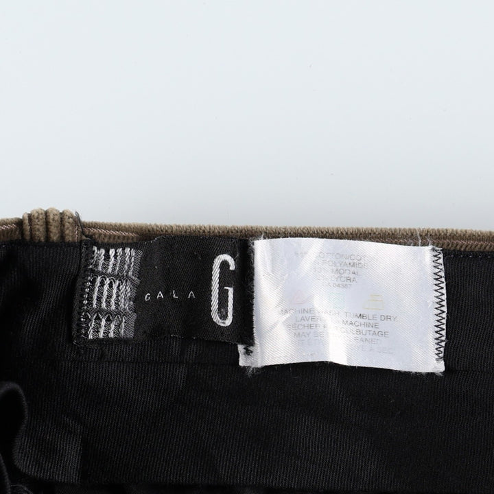 GALA Two-Pleat Corduroy Pants, Men's Size W37 (approx.) cotton brown type Vintage Second Hand