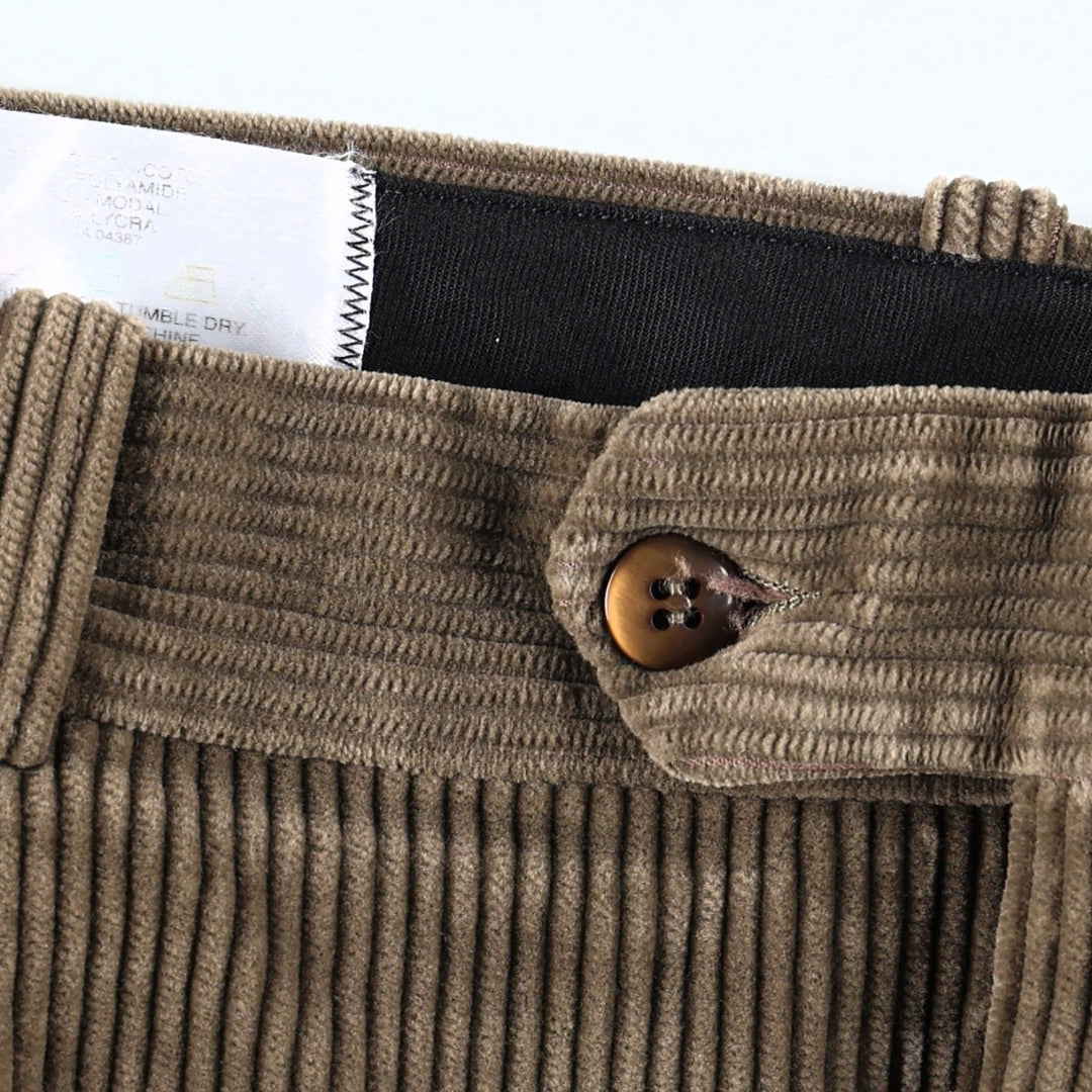 GALA Two-Pleat Corduroy Pants, Men's Size W37 (approx.) cotton brown type Vintage Second Hand
