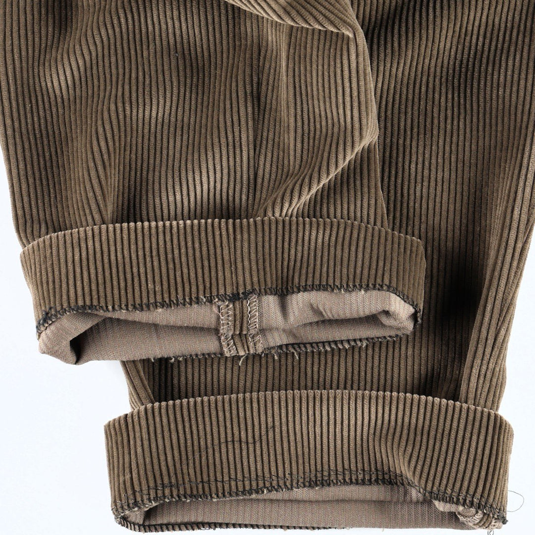 GALA Two-Pleat Corduroy Pants, Men's Size W37 (approx.) cotton brown type Vintage Second Hand