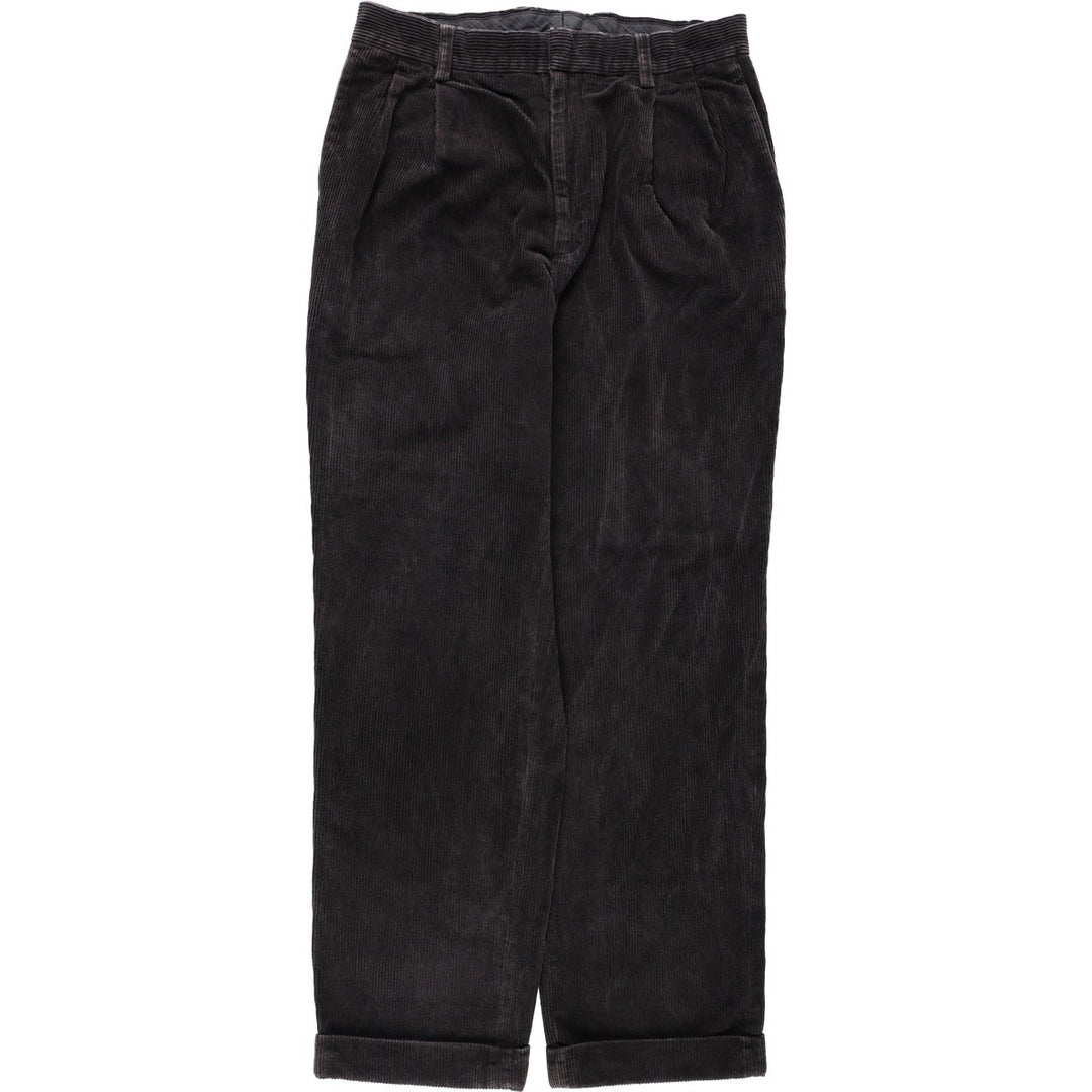 2000'S Banana Republic Smithfield Two-Pleat Corduroy Pants, Men's Size W33 (approx.) cotton Charcoal Vintage Second Hand