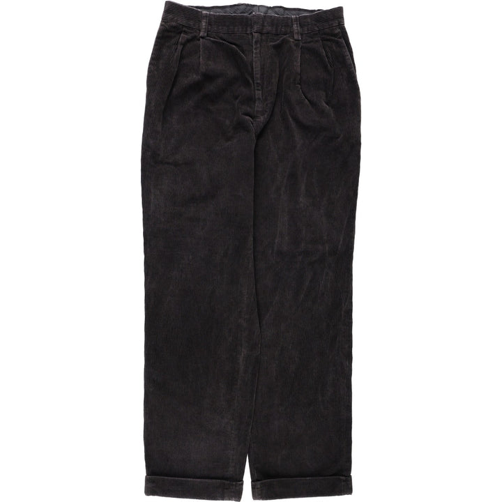 2000'S Banana Republic Smithfield Two-Pleat Corduroy Pants, Men's Size W33 (approx.) cotton Charcoal Vintage Second Hand
