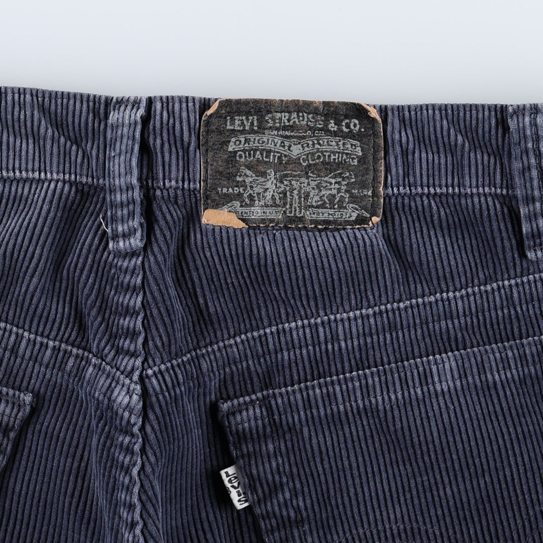 Levi's N318 Corduroy Pants, Made in Canada, Men's Size W34 (approx.), Vintage cotton navy blue type Vintage Second Hand