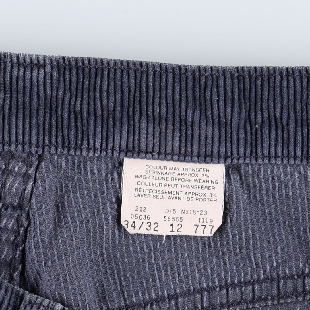 Levi's N318 Corduroy Pants, Made in Canada, Men's Size W34 (approx.), Vintage cotton navy blue type Vintage Second Hand