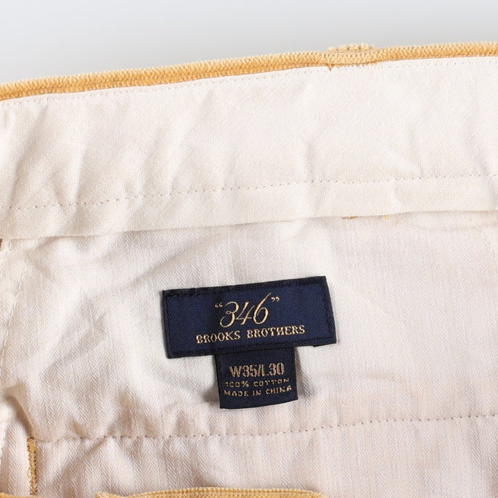 Brooks Brothers 346 Corduroy Pants, Men's W35 (approx.) cotton yellow type Vintage Second Hand