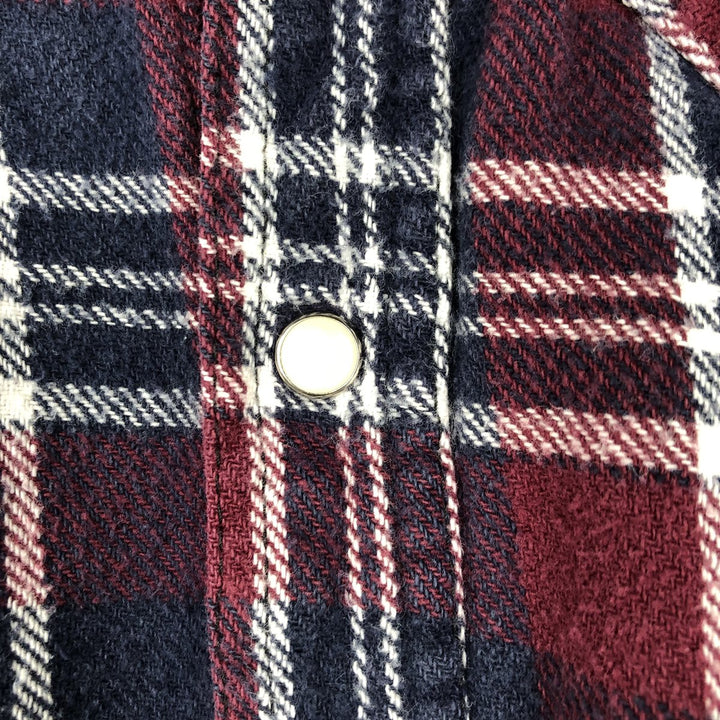 WINTER RUN Long-Sleeve Flannel Check Shirt, Men's Size L (approx.) unclear red type Vintage Second Hand