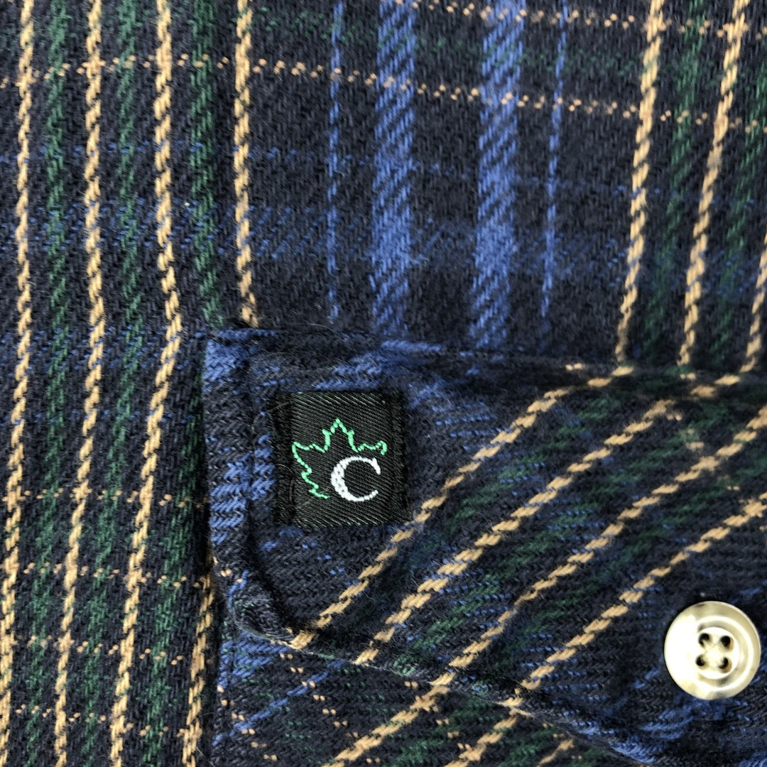 CODET Long-Sleeve Flannel Check Shirt, Men's XL (approx.), Vintage unclear blue type Vintage Second Hand