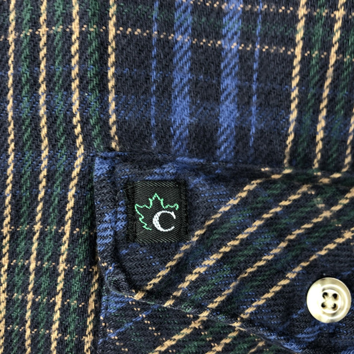 CODET Long-Sleeve Flannel Check Shirt, Men's XL (approx.), Vintage unclear blue type Vintage Second Hand