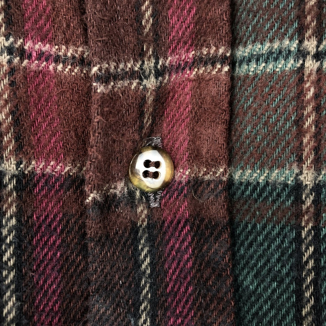 FIELD&STREAM Long-Sleeve Heavy Flannel Check Shirt, Men's Size L (approx.) cotton red type Vintage Second Hand