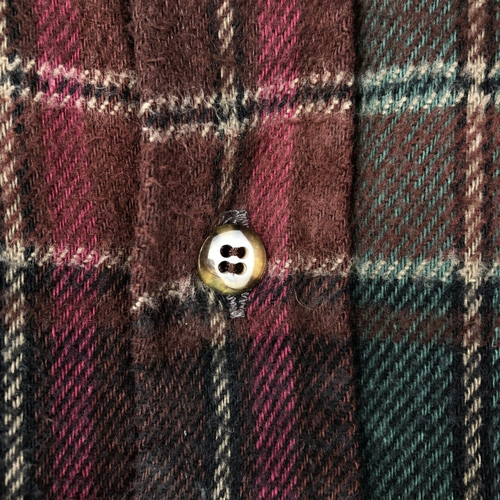 FIELD&STREAM Long-Sleeve Heavy Flannel Check Shirt, Men's Size L (approx.) cotton red type Vintage Second Hand