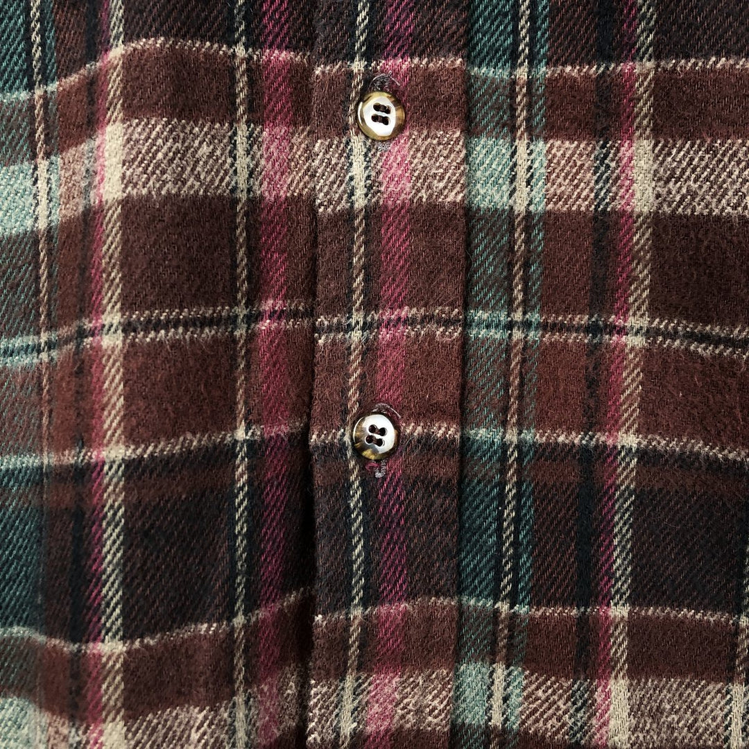 FIELD&STREAM Long-Sleeve Heavy Flannel Check Shirt, Men's Size L (approx.) cotton red type Vintage Second Hand