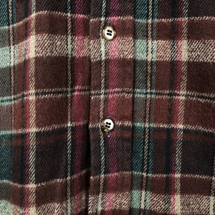 FIELD&STREAM Long-Sleeve Heavy Flannel Check Shirt, Men's Size L (approx.) cotton red type Vintage Second Hand
