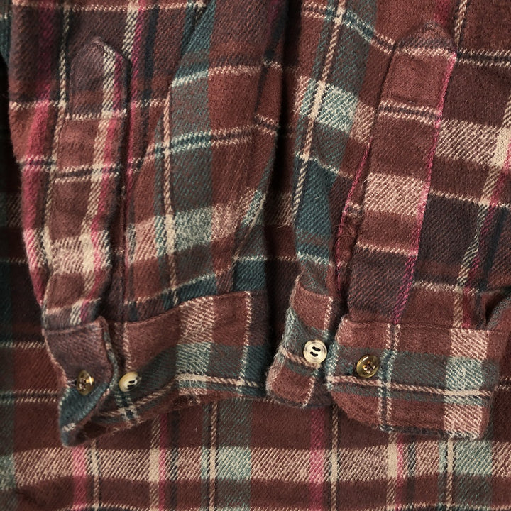 FIELD&STREAM Long-Sleeve Heavy Flannel Check Shirt, Men's Size L (approx.) cotton red type Vintage Second Hand