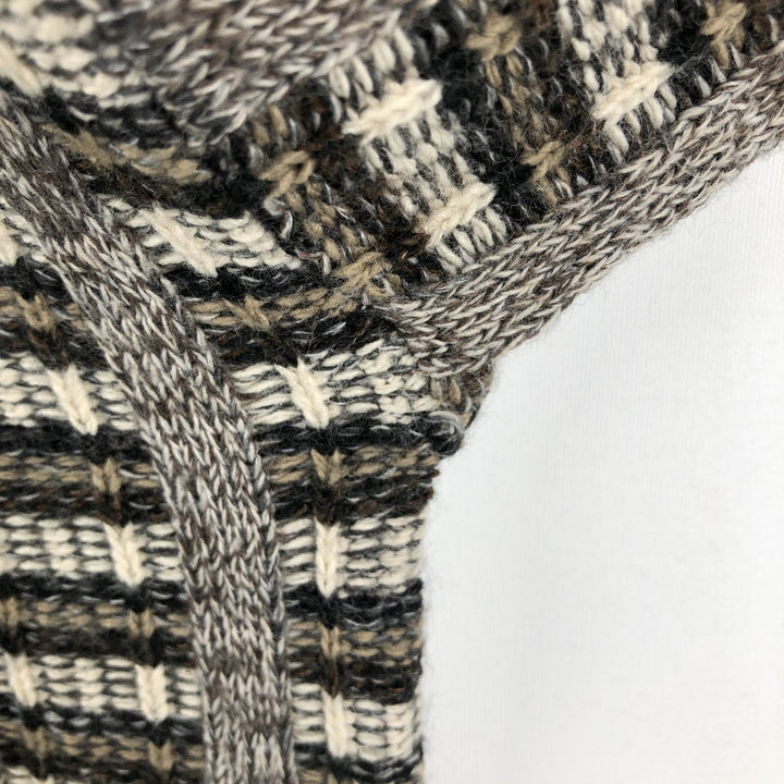 90'S DAVID TAYLOR Check Pattern Acrylic Knit Sweater, Made in USA, Men's Size M (Equivalent), Vintage acrylic walnut Vintage Second Hand