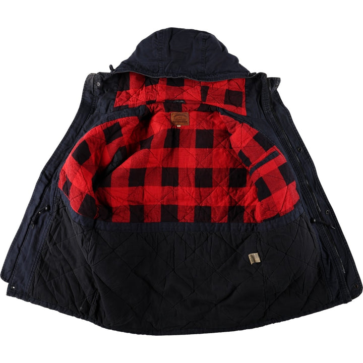 St. John's Bay Padded Parka Puffer Jacket, Men's Size L (approx.) cotton navy blue type Vintage Second Hand