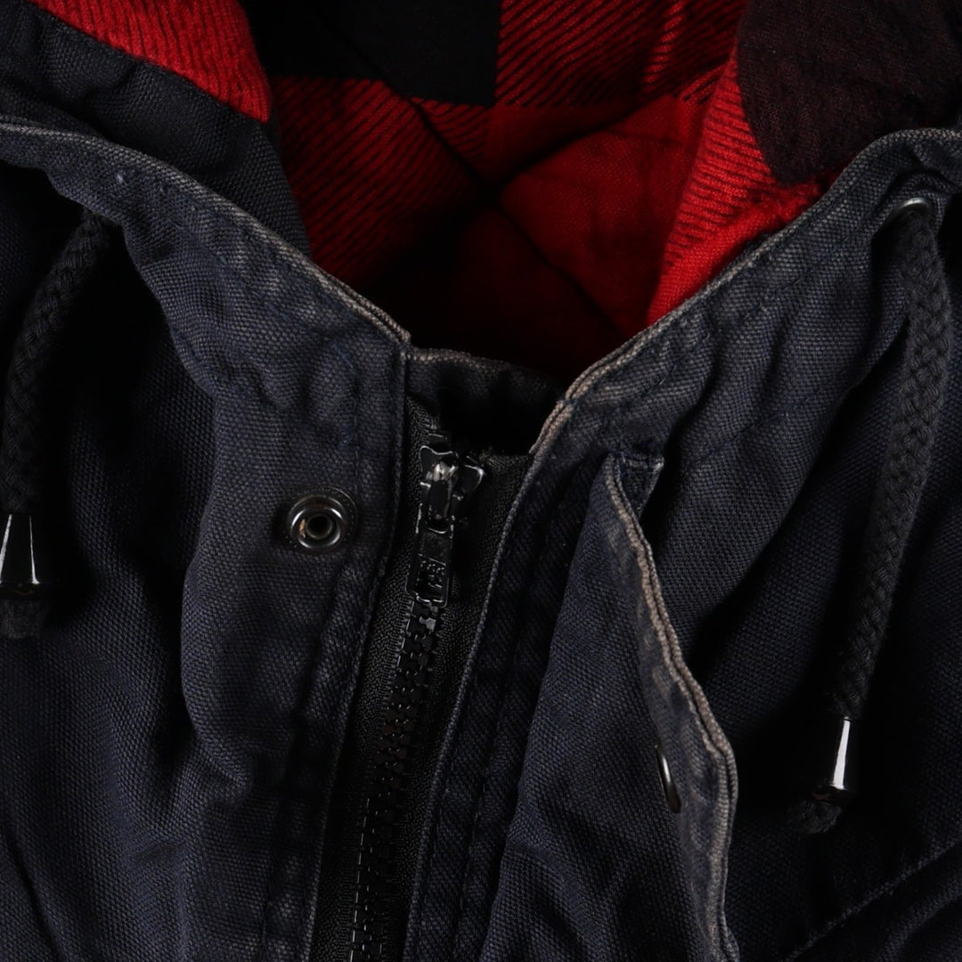 St. John's Bay Padded Parka Puffer Jacket, Men's Size L (approx.) cotton navy blue type Vintage Second Hand