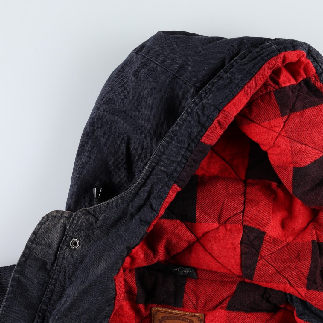 St. John's Bay Padded Parka Puffer Jacket, Men's Size L (approx.) cotton navy blue type Vintage Second Hand