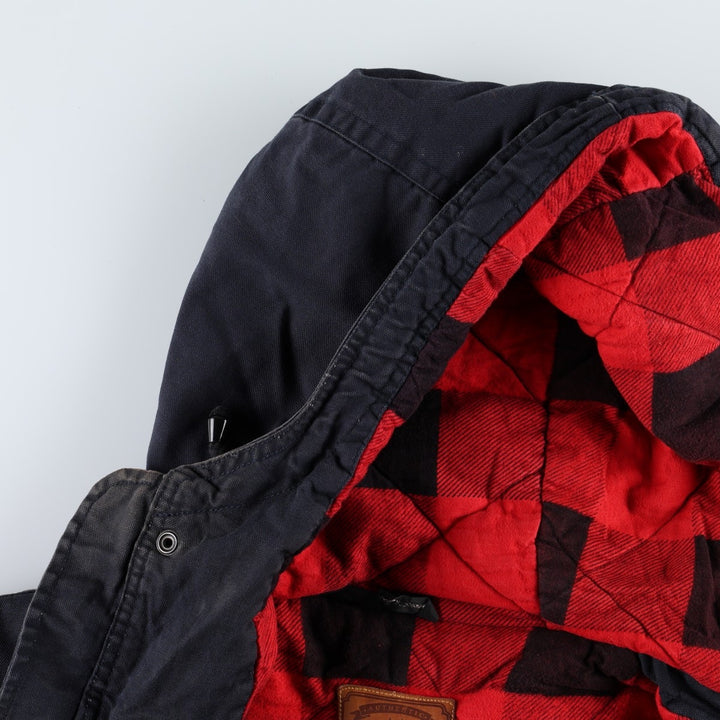 St. John's Bay Padded Parka Puffer Jacket, Men's Size L (approx.) cotton navy blue type Vintage Second Hand