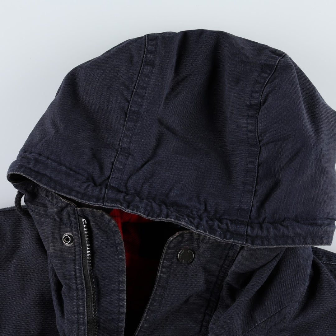 St. John's Bay Padded Parka Puffer Jacket, Men's Size L (approx.) cotton navy blue type Vintage Second Hand