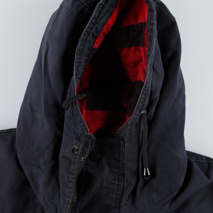 St. John's Bay Padded Parka Puffer Jacket, Men's Size L (approx.) cotton navy blue type Vintage Second Hand