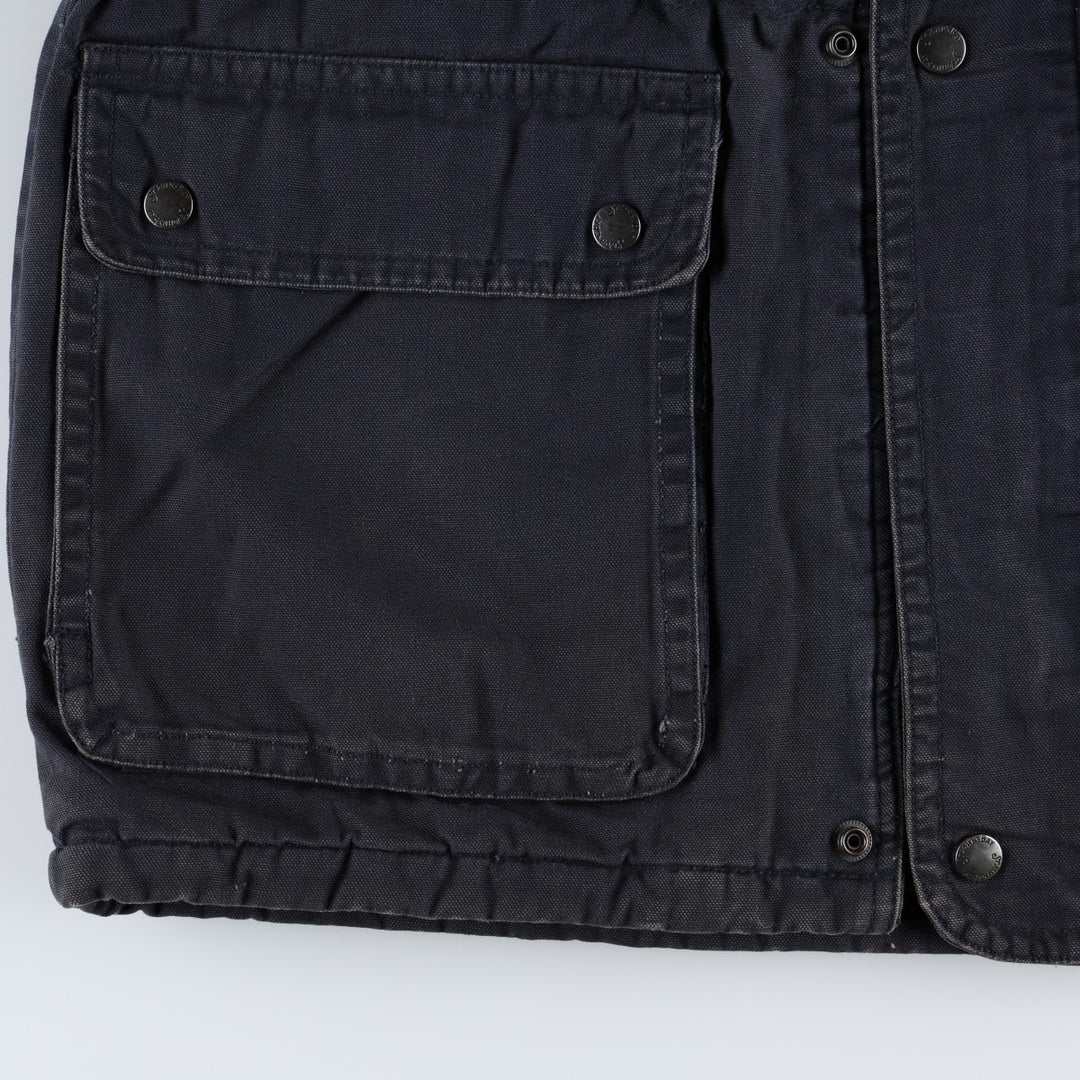 St. John's Bay Padded Parka Puffer Jacket, Men's Size L (approx.) cotton navy blue type Vintage Second Hand