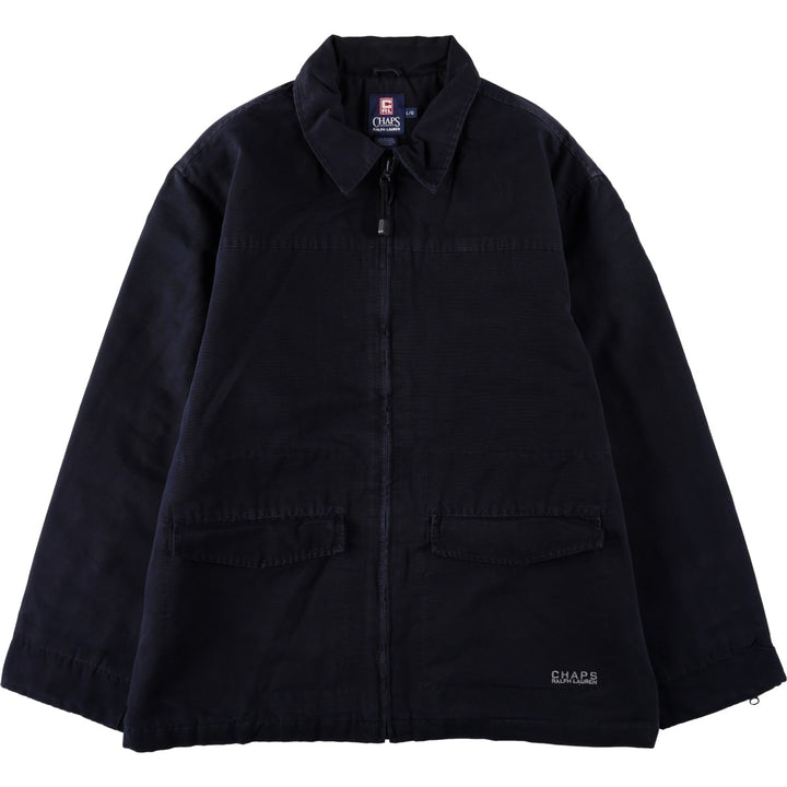 Ralph Lauren CHAPS padded puffer jacket, men's size L cotton navy blue type Vintage Second Hand