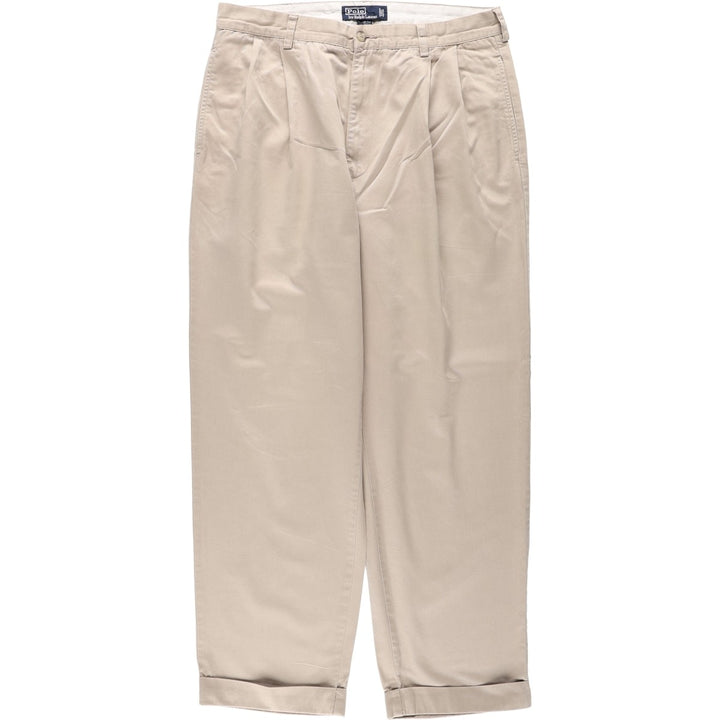 Ralph Lauren POLO by Ralph Lauren HAMMOND PANT, two-pleat chino pants, men's w36 equivalent cotton Beige type Vintage Second Hand