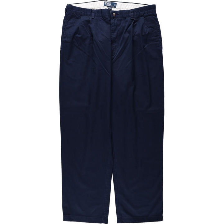 Ralph Lauren POLO by Ralph Lauren HAMMOND PANT, two-pleat chino pants, men's w36 equivalent cotton Navy blue Vintage Second Hand