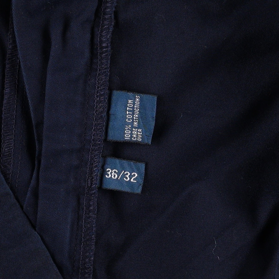 Ralph Lauren POLO by Ralph Lauren HAMMOND PANT, two-pleat chino pants, men's w36 equivalent cotton Navy blue Vintage Second Hand