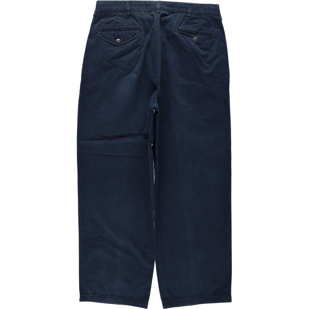 Ralph Lauren POLO by Ralph Lauren HAMMOND PANT, two-pleat chino pants, men's, w34 equivalent cotton Navy blue Vintage Second Hand