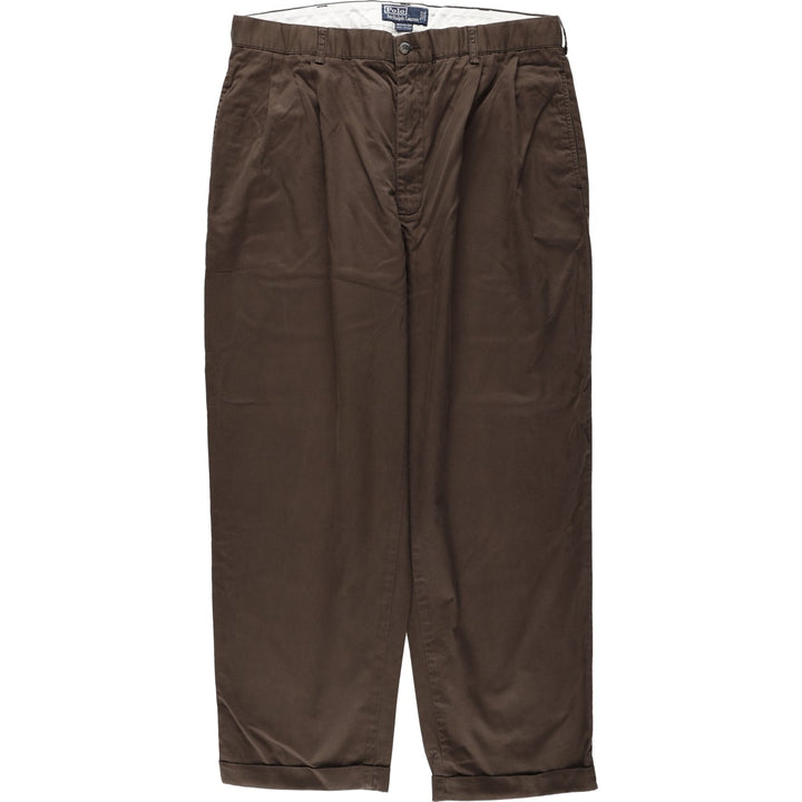 Ralph Lauren Polo Ralph Lauren HAMMOND PANT Two-pleat Chino Pants Men's W36 (approx.) cotton dark chocolate Vintage Second Hand