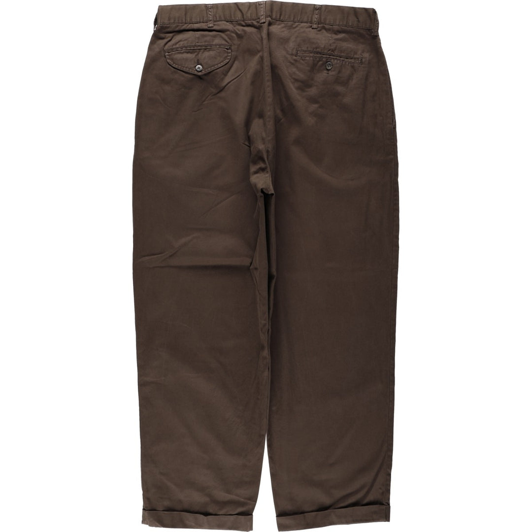 Ralph Lauren Polo Ralph Lauren HAMMOND PANT Two-pleat Chino Pants Men's W36 (approx.) cotton dark chocolate Vintage Second Hand