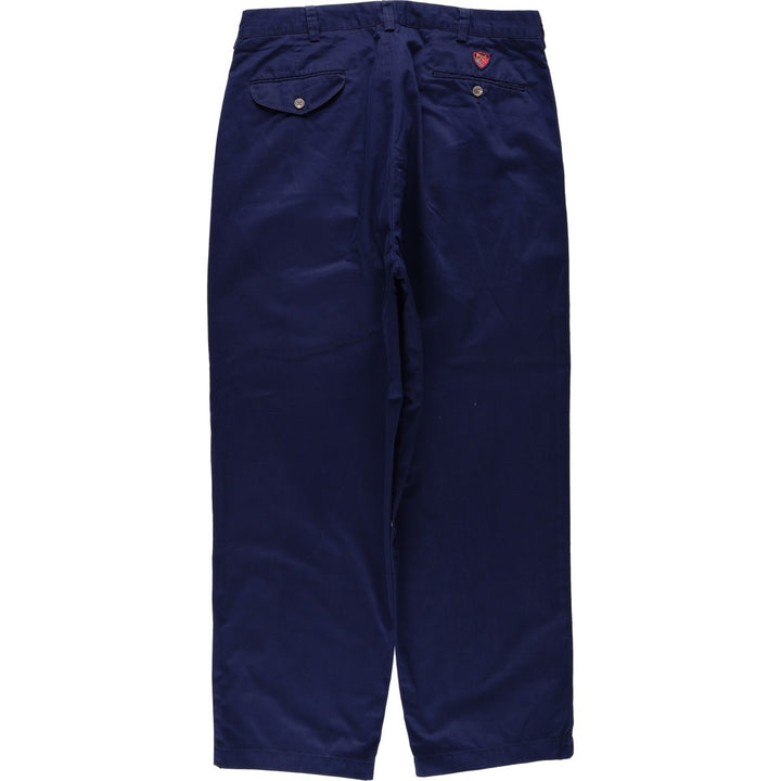 Ralph Lauren POLO by Ralph Lauren CLASSIC GOLF PANT Two-pleat Chino Pants Men's W36 (approx.) cotton navy blue type Vintage Second Hand