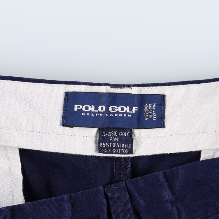 Ralph Lauren POLO by Ralph Lauren CLASSIC GOLF PANT Two-pleat Chino Pants Men's W36 (approx.) cotton navy blue type Vintage Second Hand
