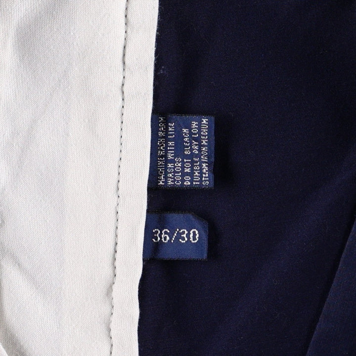 Ralph Lauren POLO by Ralph Lauren CLASSIC GOLF PANT Two-pleat Chino Pants Men's W36 (approx.) cotton navy blue type Vintage Second Hand