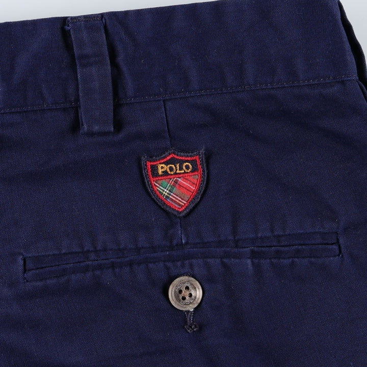 Ralph Lauren POLO by Ralph Lauren CLASSIC GOLF PANT Two-pleat Chino Pants Men's W36 (approx.) cotton navy blue type Vintage Second Hand