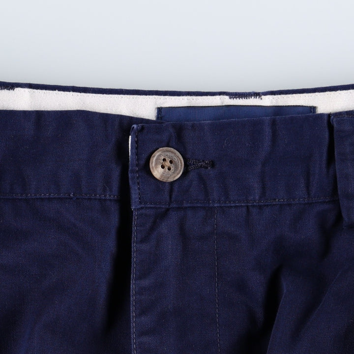 Ralph Lauren POLO by Ralph Lauren CLASSIC GOLF PANT Two-pleat Chino Pants Men's W36 (approx.) cotton navy blue type Vintage Second Hand