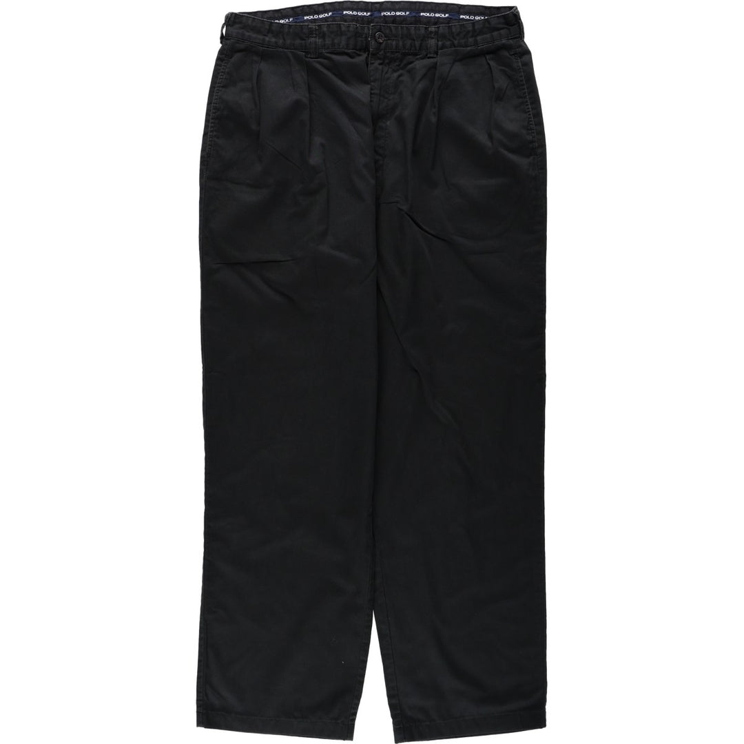 Ralph Lauren POLO by Ralph Lauren CLASSIC GOLF PANT Two-pleat Chino Pants Men's W35 equivalent cotton black type Vintage Second Hand