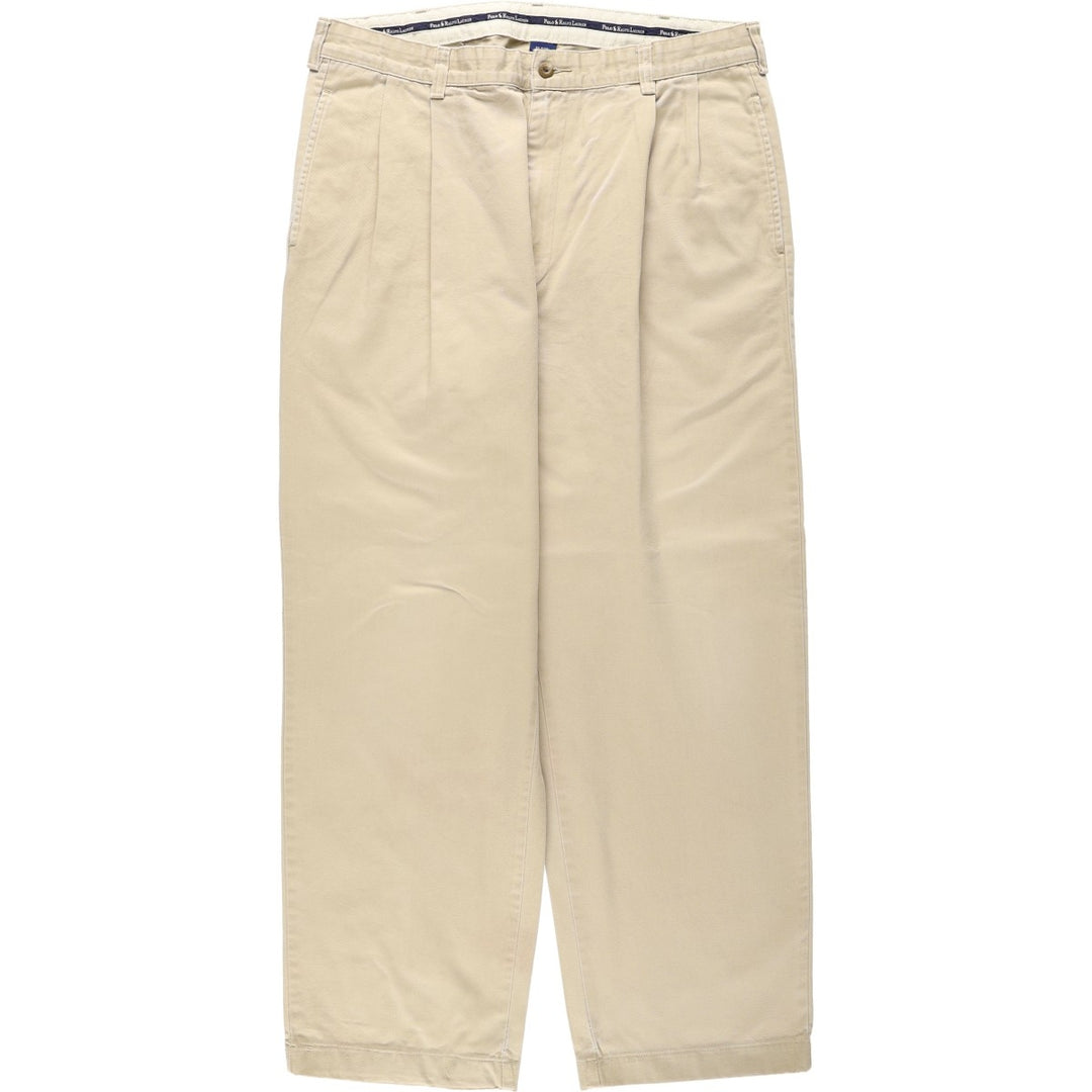 Ralph Lauren POLO by Ralph Lauren HAMMOND PANT, two-pleat chino pants, men's w35 equivalent cotton Beige type Vintage Second Hand