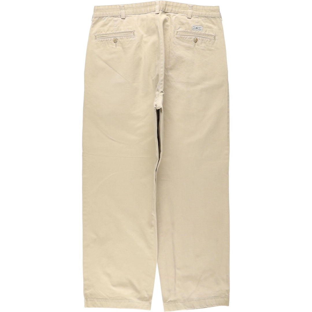 Ralph Lauren POLO by Ralph Lauren HAMMOND PANT, two-pleat chino pants, men's w35 equivalent cotton Beige type Vintage Second Hand