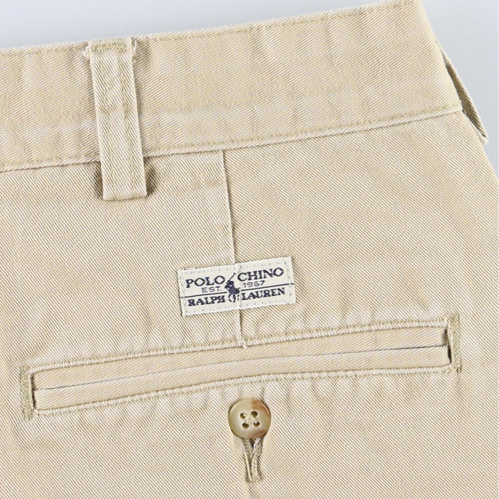 Ralph Lauren POLO by Ralph Lauren HAMMOND PANT, two-pleat chino pants, men's w35 equivalent cotton Beige type Vintage Second Hand