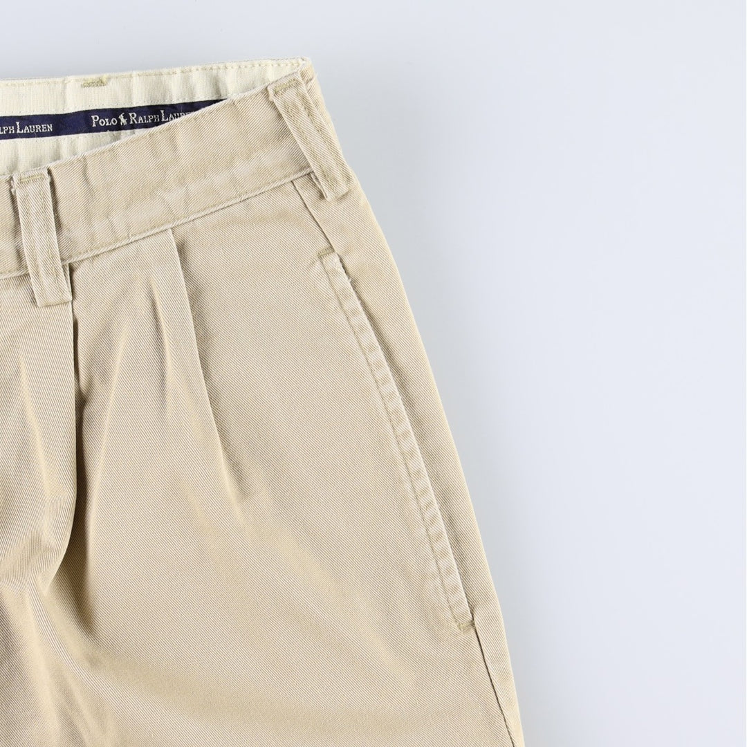 Ralph Lauren POLO by Ralph Lauren HAMMOND PANT, two-pleat chino pants, men's w35 equivalent cotton Beige type Vintage Second Hand