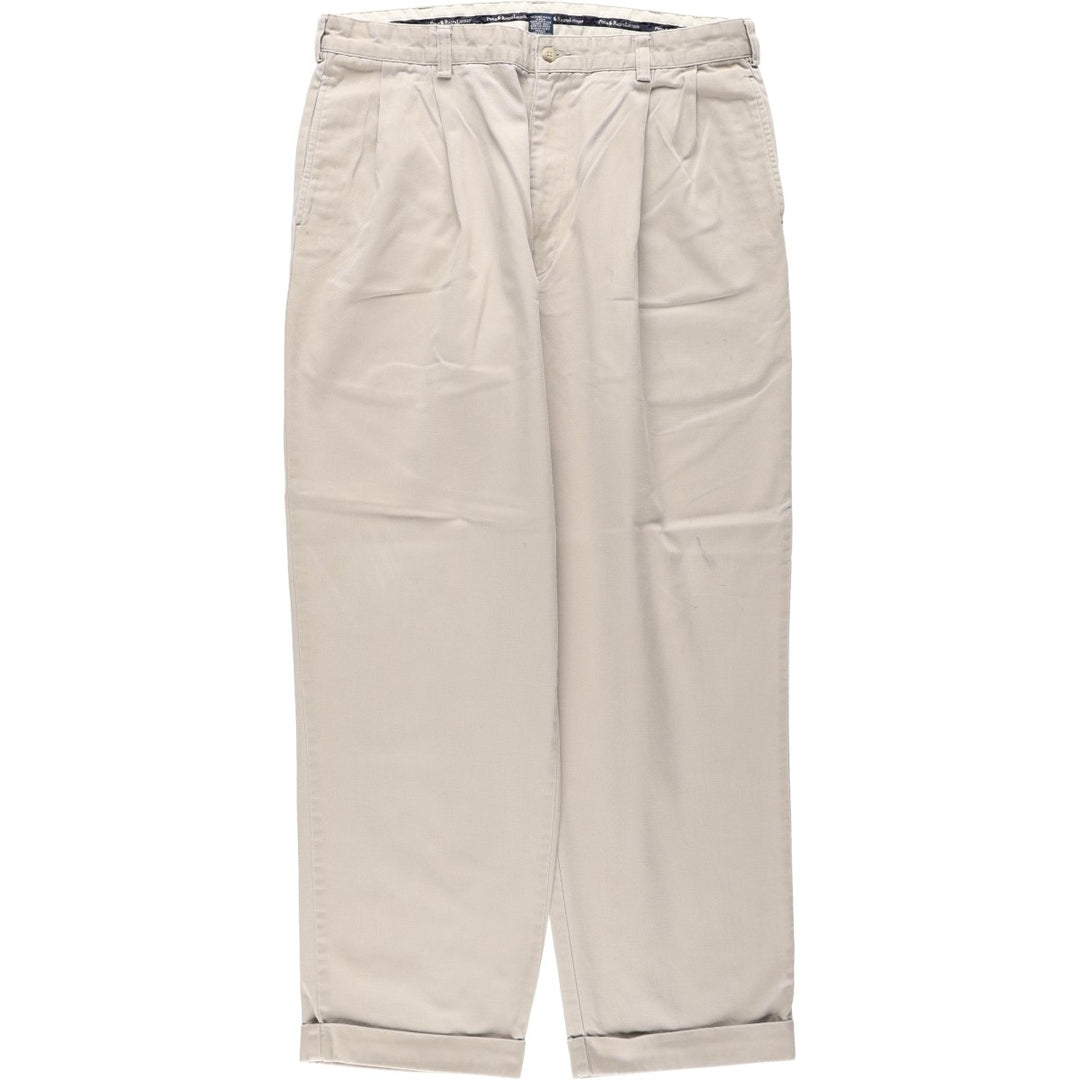 Ralph Lauren POLO by Ralph Lauren HAMMOND PANT, two-pleat chino pants, men's w36 equivalent cotton Beige type Vintage Second Hand