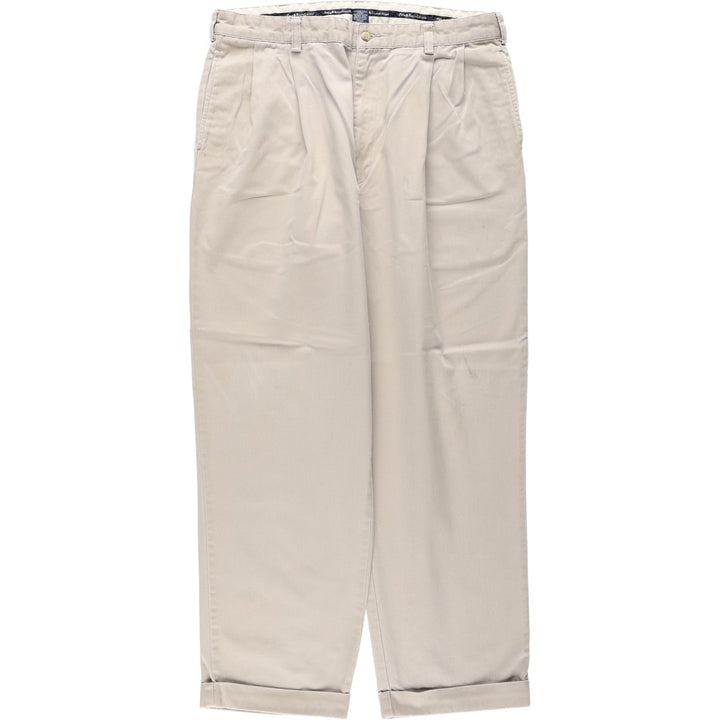Ralph Lauren POLO by Ralph Lauren HAMMOND PANT, two-pleat chino pants, men's w36 equivalent cotton Beige type Vintage Second Hand